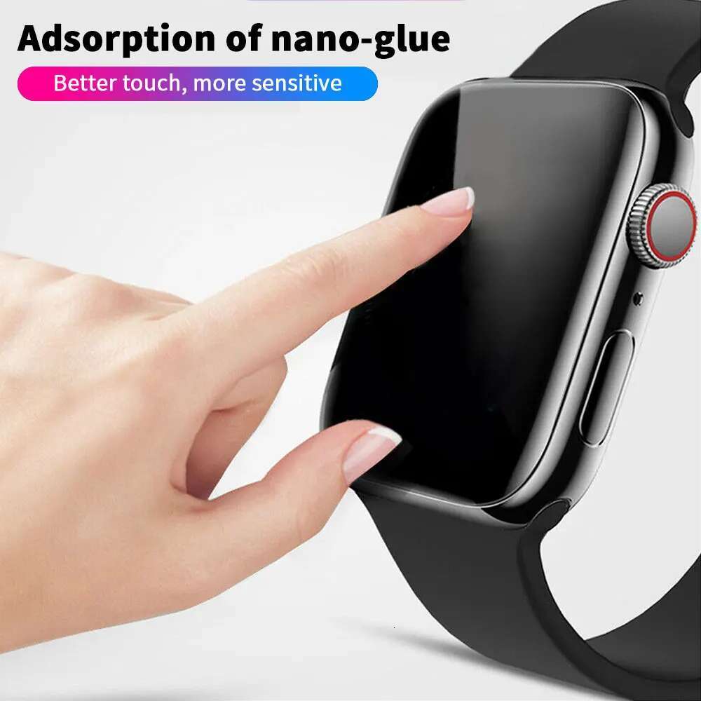 UV Liquid Glue Tempered For Apple Watch Series 8 9 7 41 45 42 38 40 44 MM Screen Protector iWatch 4 5 6 SE 45MM 44MM Glass