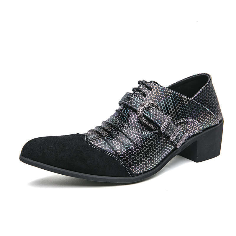 Large size high heels 2023 new spring and autumn pointed toe men's mid heel with shallow mouth single shoes
