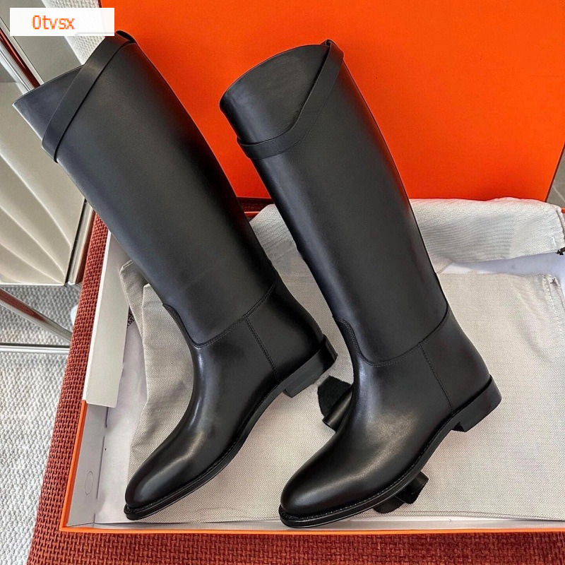 Autumn and winter new genuine leather Chelsea boots with retro luxury style, French sexy style, knee button up women's long boots, designer boots