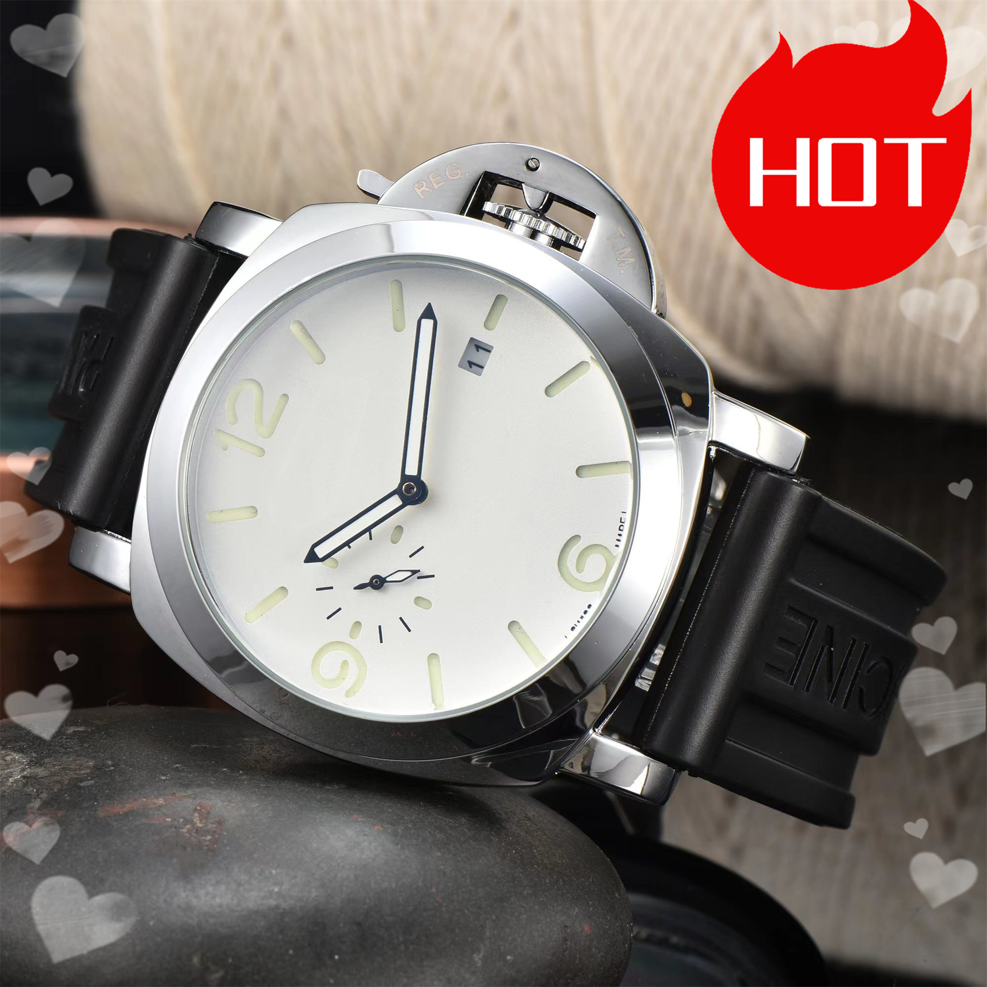 Men PANERAIity LUMINORity Model Sport watch Quartz automatic movement Luxury Watches Business Stainless Steel Man Square mens Wristwatches #955