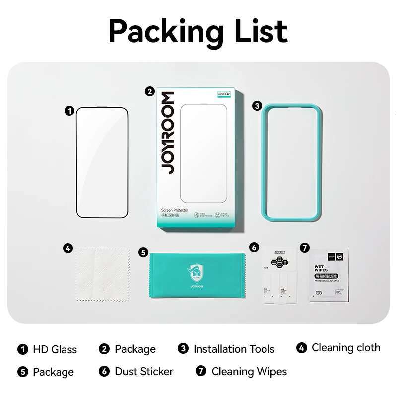 Joyroom 1/2/3pcs HD Protector 16 15 14 13 12 11 Pro Max Full Screen Tempered Glass Protection for iPhone