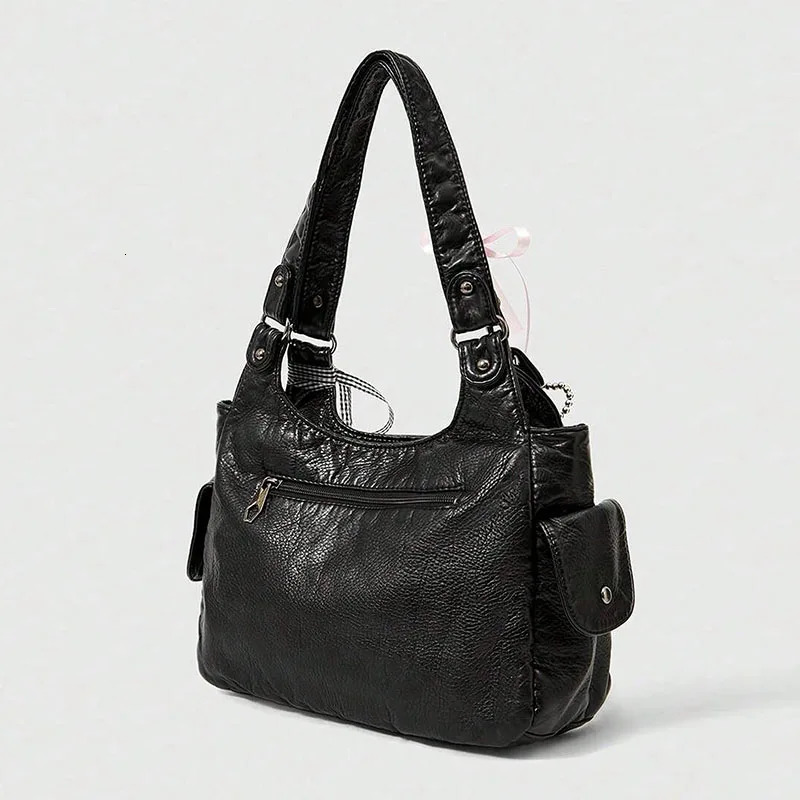 Fashionable handbag with bow pendant niche n large capacity womens armpit bag suitable for commuting to work shopping 251031