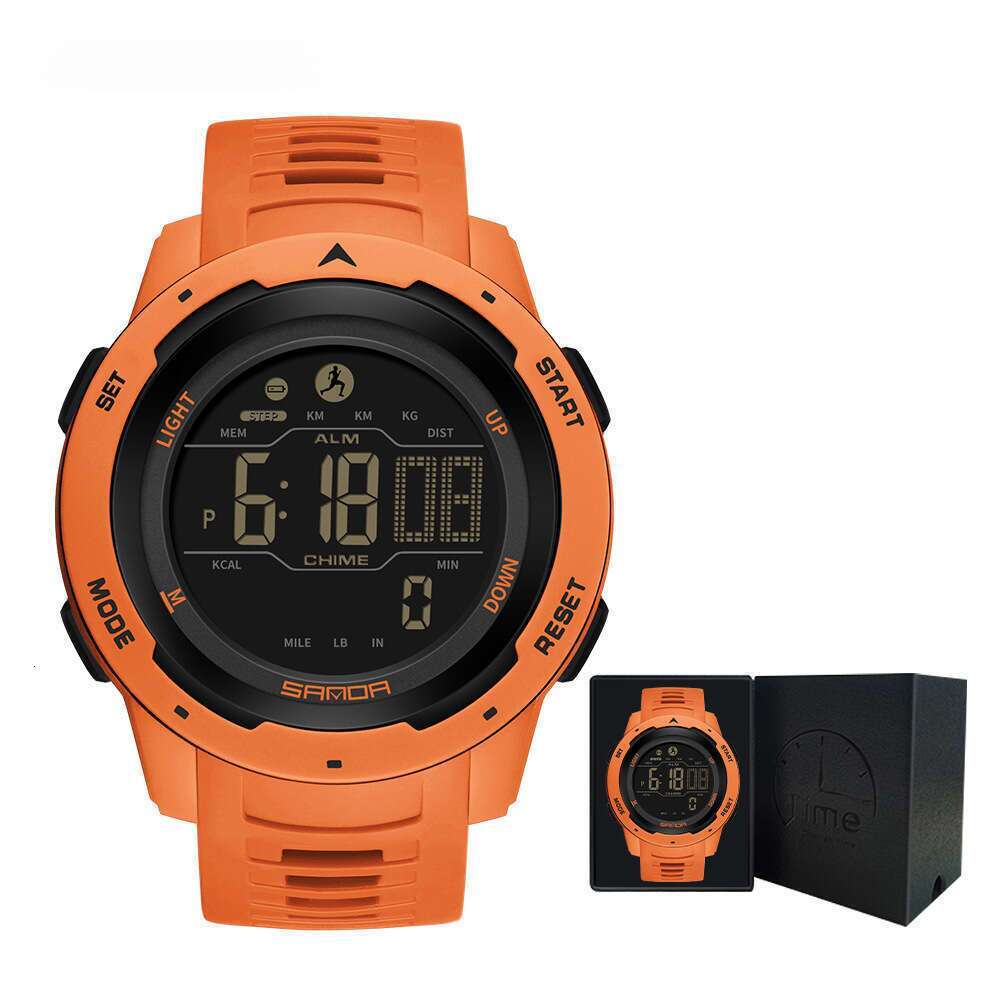 DHwatches Sanda Calorie Pedometer Alarm Clock Waterproof Multifunctional Hiking Sports Military Style Shockproof Smart Watch for Men and Women