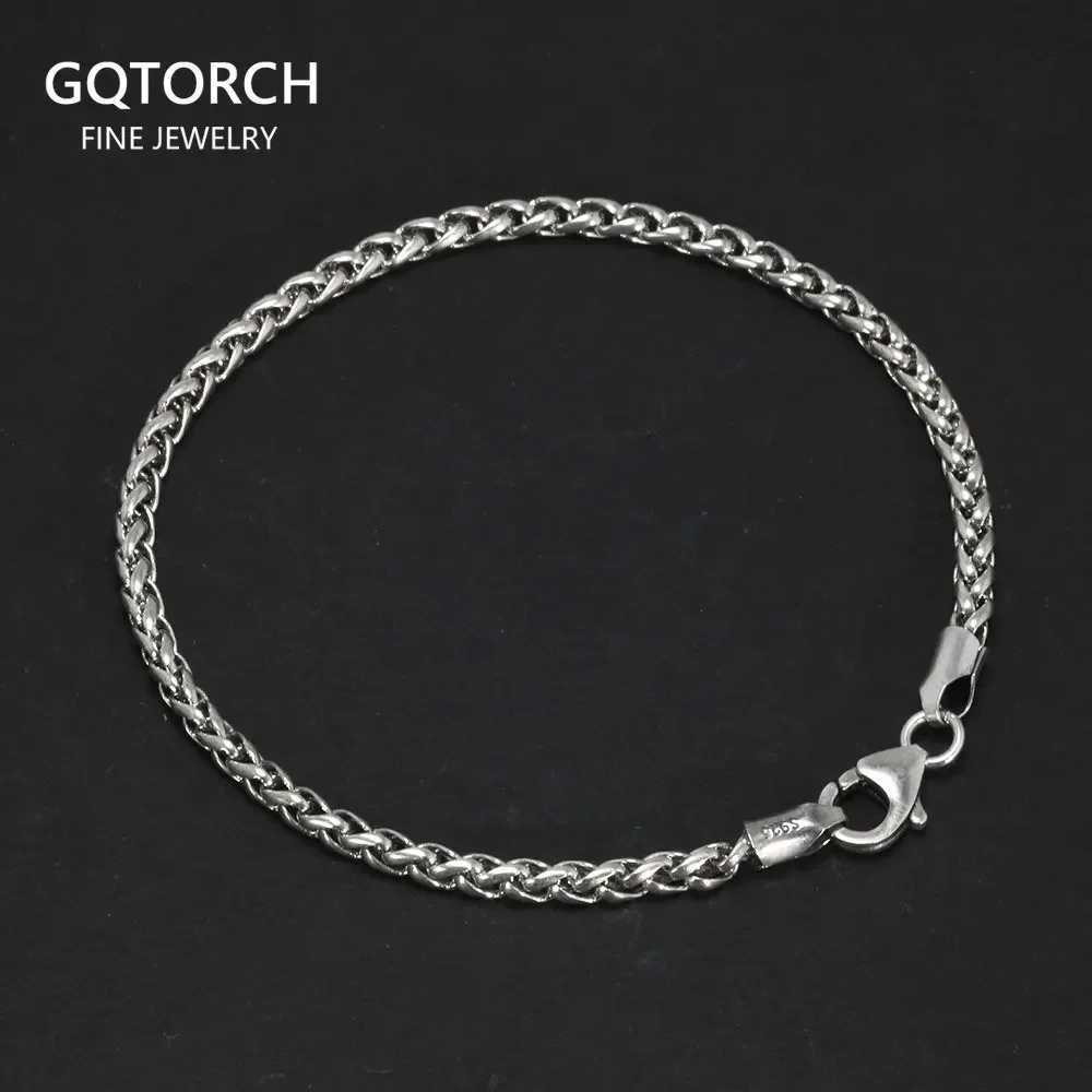 925 Sterling Silver 3mm Braided Wheat Chain Bracelet 17-21cm Simple Retro Minimalism Jewelry For Men and WomenXJ251105