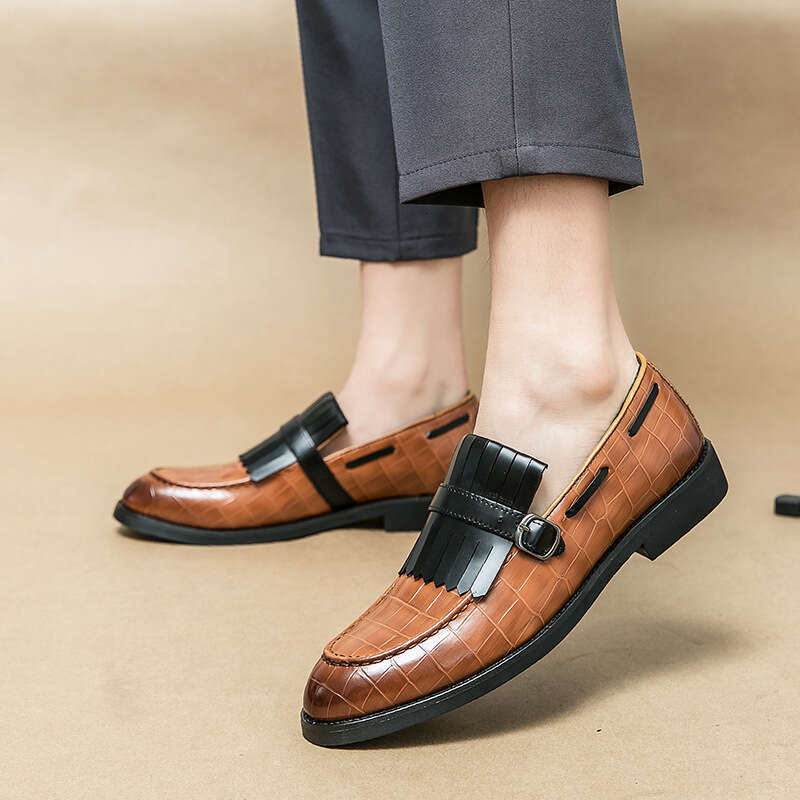 Men's Large Size New Casual 38-48 British Business Dress Trendy Footwear Leather Shoes