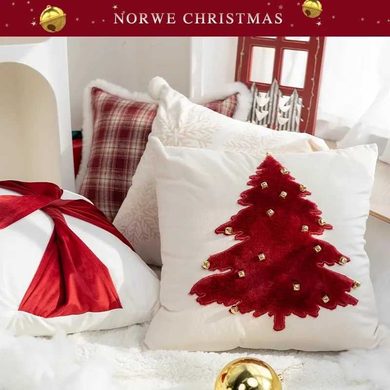 Christmas Bell Pillow Cover Holiday Decoration Gift Christmas Tree Pillow Cases Living Room Sofa Decoration Cushion Covers Y251105