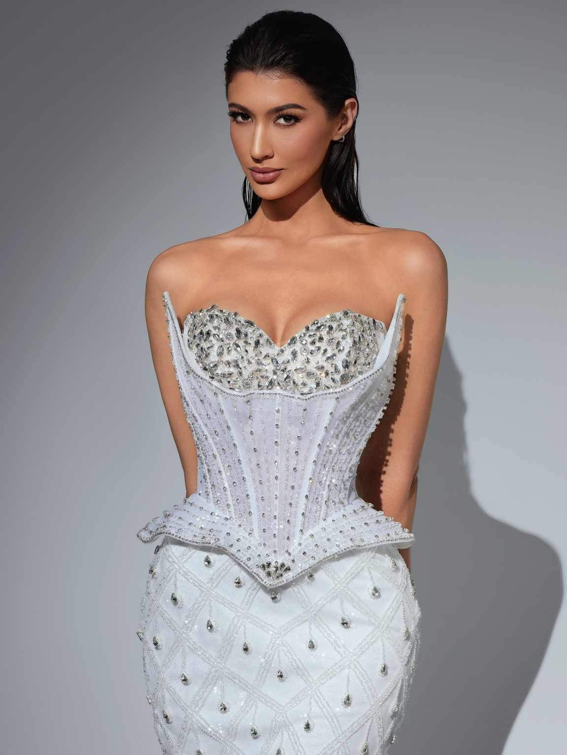 Mint Green Mermaid Prom Dresses For Women Strapless Elegant Cocktail Dress With Pearls Party Gowns Vestidos De Novia Customized