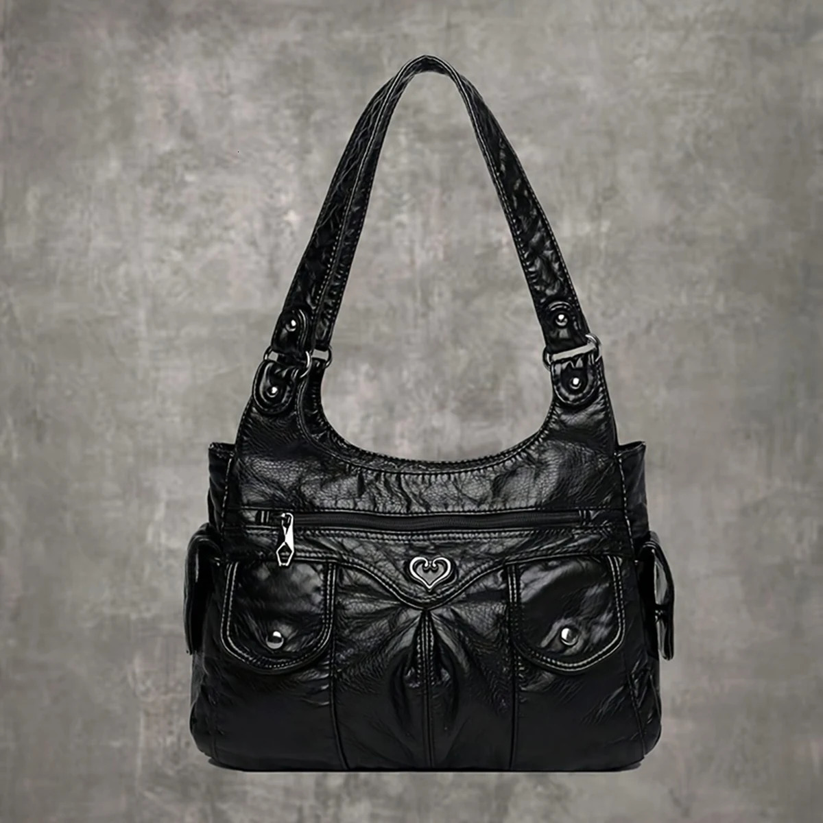 Street fashion trend soft leather ladies tote bag European style large capacity shoulder bag niche n simple handbag 251031