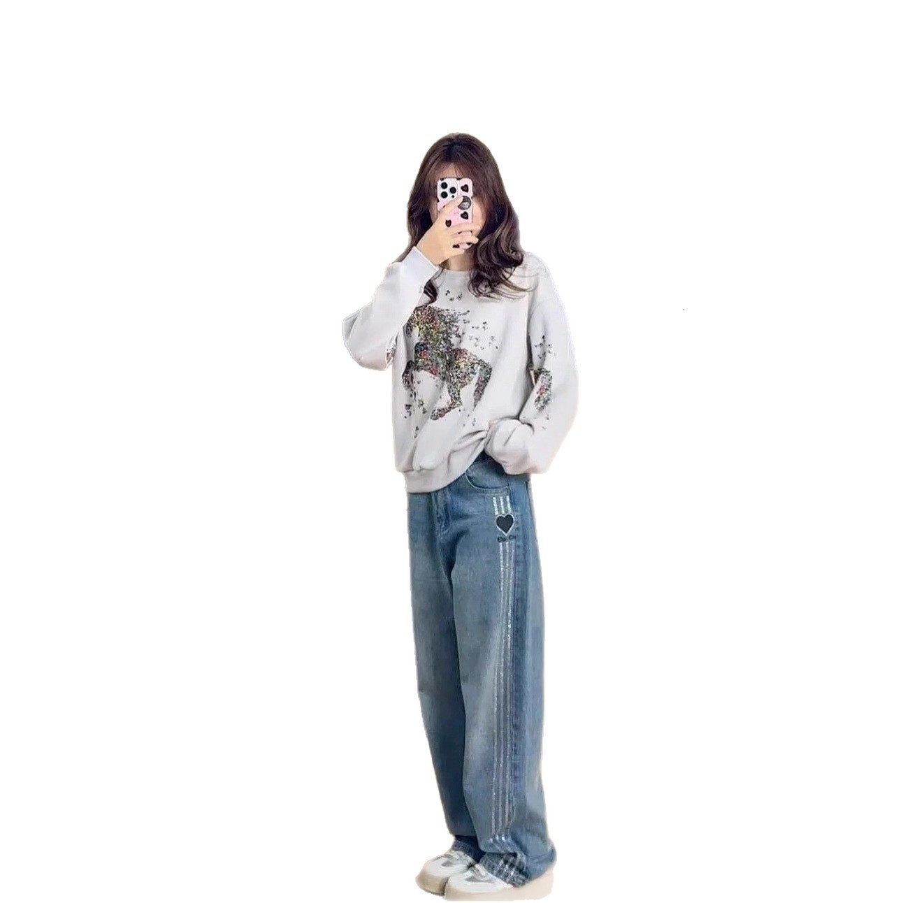 Women's New Slim Straight Jeans Retro Washed Vintage High-end Design Fashion Versatile Daily Long Pants ddmymoon