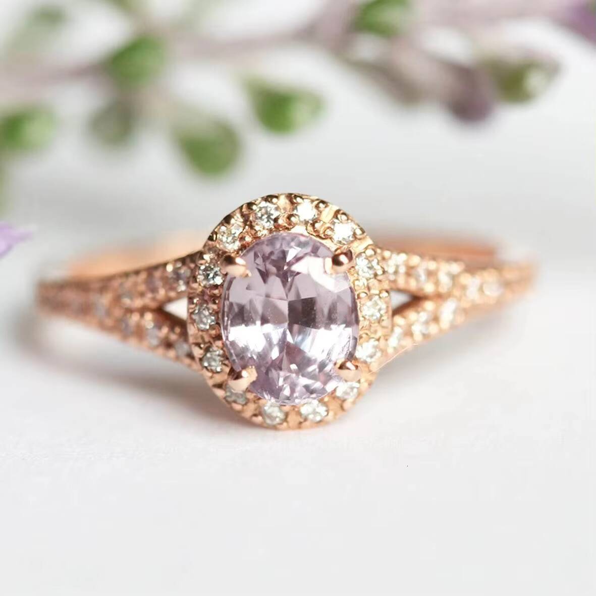 Wholesale 925 Sterling Silver Jewelry Morganite Wedding Ring Set Morganite Ring