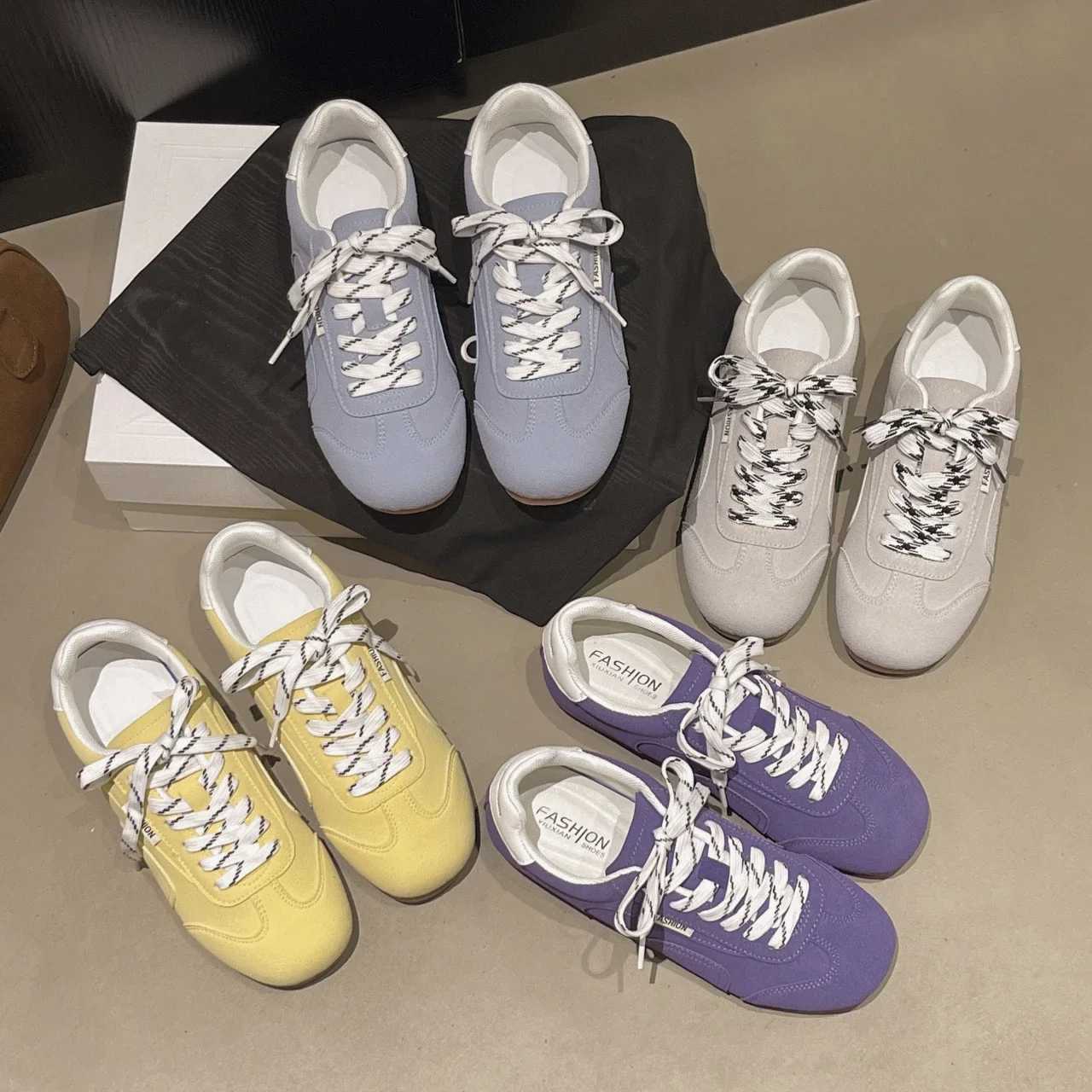 Wens Sneakers 2025 New Genuine Leather Ladies Moral Training Shoes Casual Spring Flat Shoes Wen Y251105