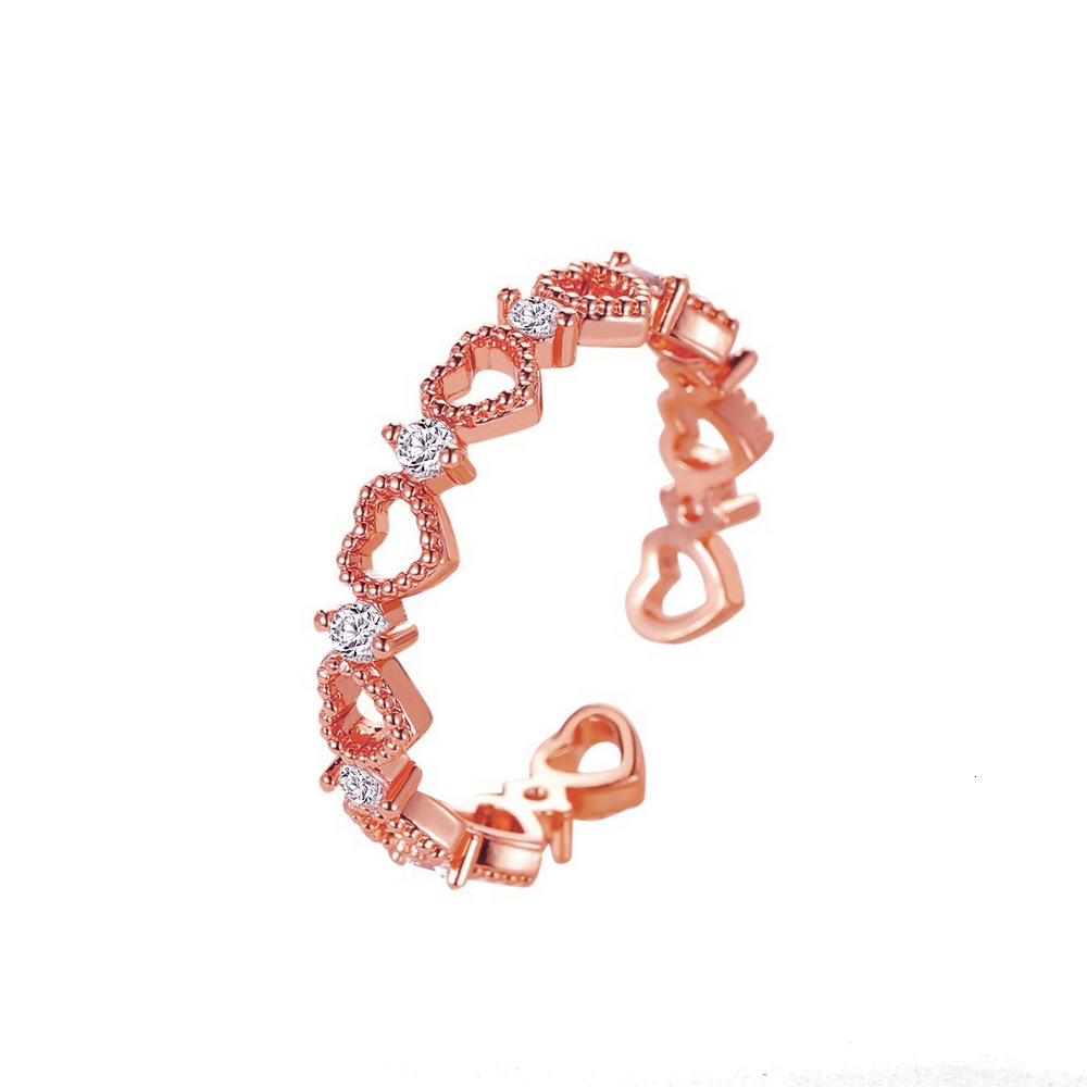 Japanese and Korean Hollow Light Luxury Heart Open Women's Personality Ins Trend Niche Design Index Finger Ring