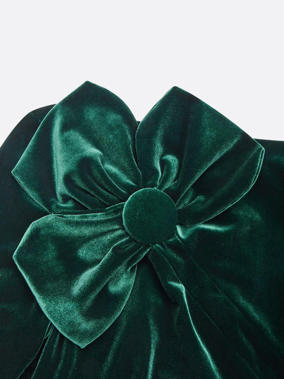 Women's Green Velvet Midi Dress with Bow Detail, Long Sleeve Bodycon Dress for Cocktail & Formal Events 23578