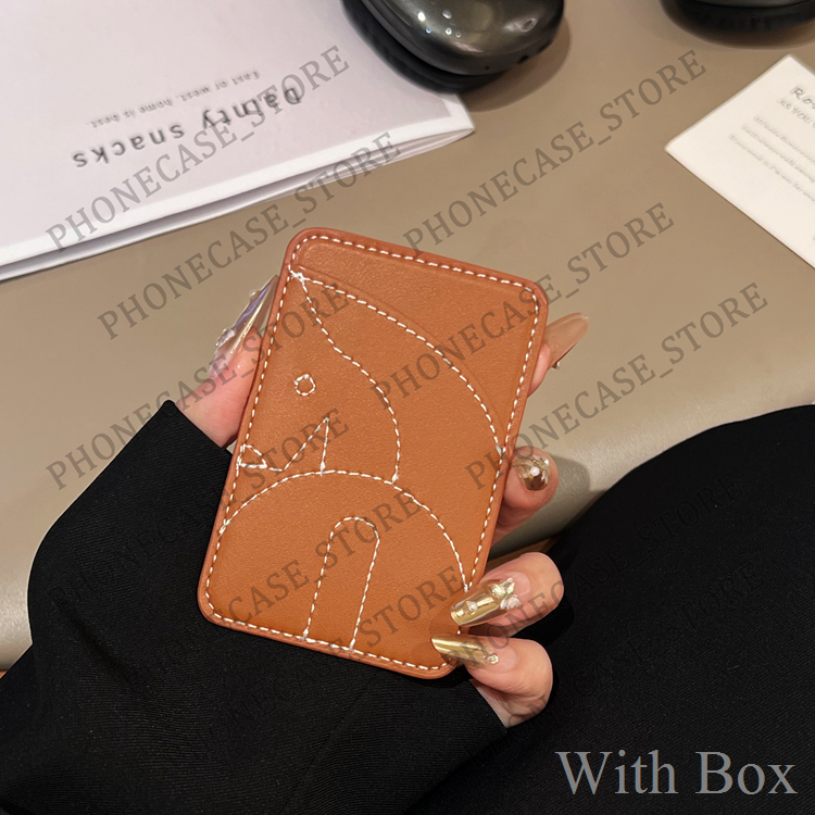 Designer Magnetic Card Holder iPhone Phone Case MagSafe All Fitted Luxury Leather Universal Mini Wallet Work ID Bank Credit Bus Hi Quality Cover With Box SZY