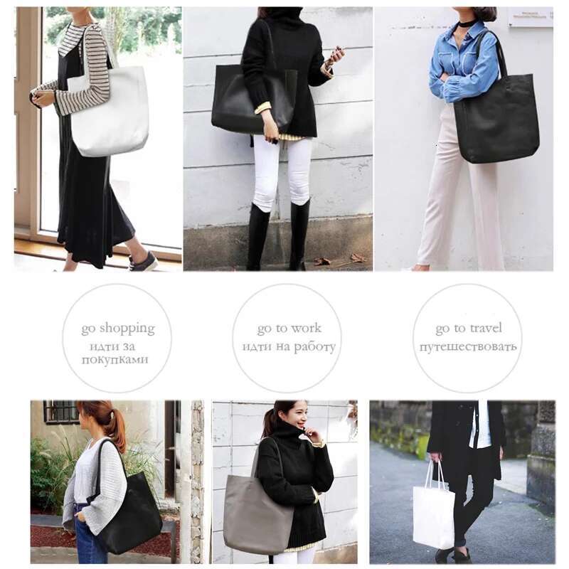 Women Casual Tote Female Fashion Summer Beach Handbag Lady Popular Soft Cowhide Genuine Leather Shoulder Shopping Bag