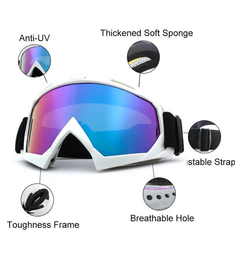 Skiing Goggles Windproof Cycling Motorcycle Goggles Winter Anti-Fog Snowboard Ski Glasses Ski Mask Tactical Goggle Sunglasses K251110