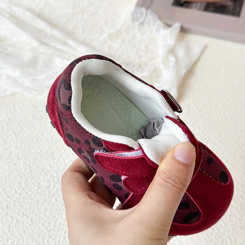 Childrens Toddler Sneakers 1-8 Years Old Leopard Boys Girls Single Shoes Four Seasons Red Soft Non-slip Kids De Training ShoesT251105