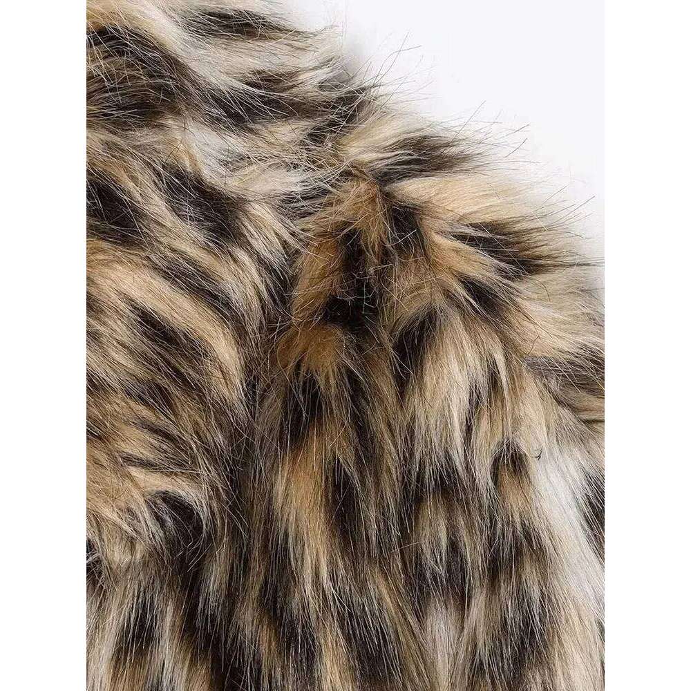 Fashion Faux Fur Women Autumn Warm Stylish Casual Coat Winter Street Slim Elegant Outerwear Femme New