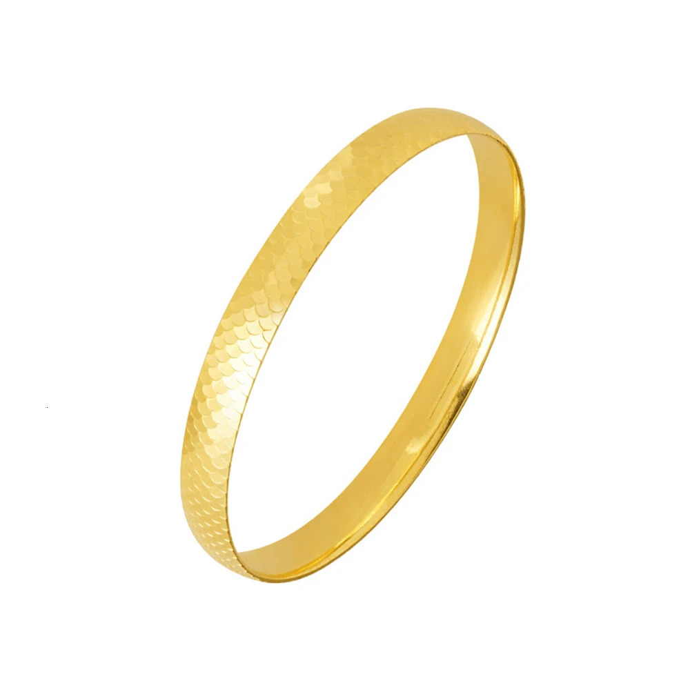 Dubai Gold Color Shiny Cuff Bangle Bracelets for Women 6062 mm Wedding Bridal Jewelry Accessories Gifts 251031