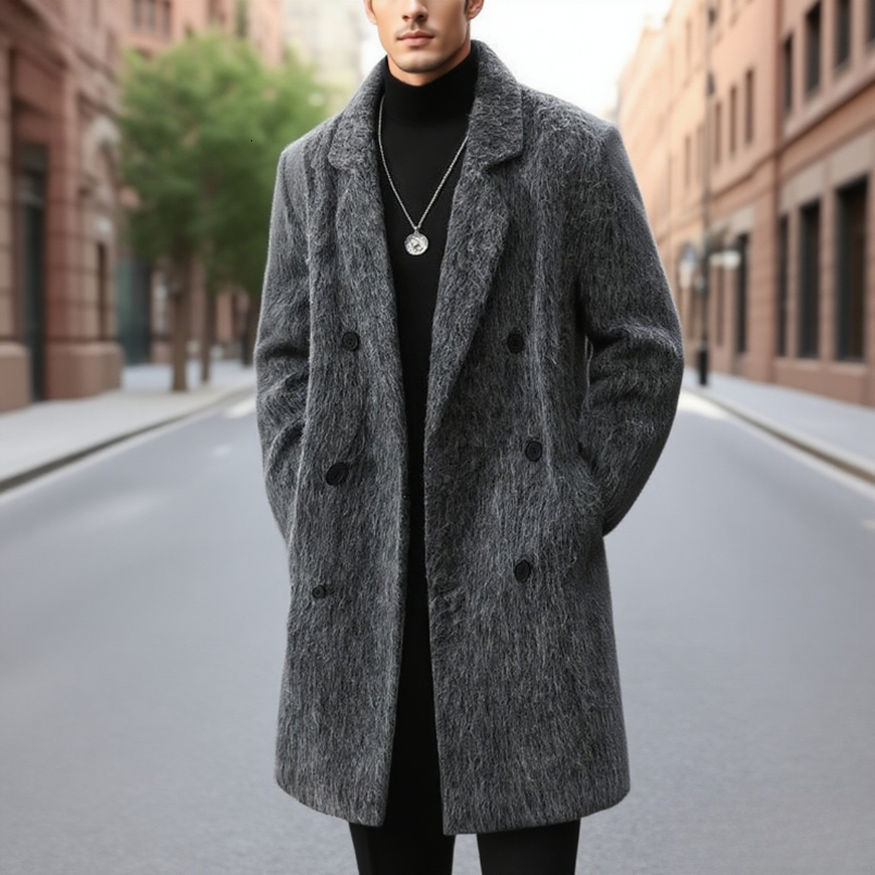 Coat Mid Strength Warm Casual Loose Fashionable Highquality Comfortable Handsome Woolen Mens Double Healed Trend 251023