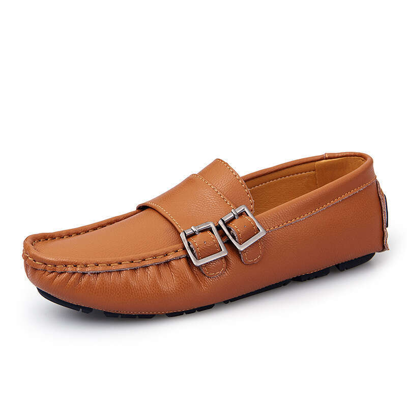 Big size Doudou for spring and autumn new style men's leather shoes, sizes 38-47, slip on casual driving shoes