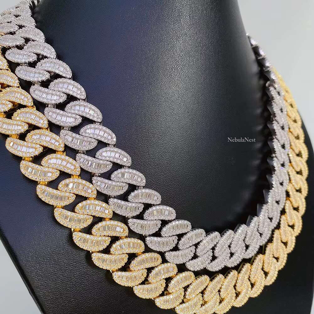 Cuban Chain Hip - Hop Necklace S Sier Unisex Bracelet Jewelry Moissanite Ring Geometric GEM GRA