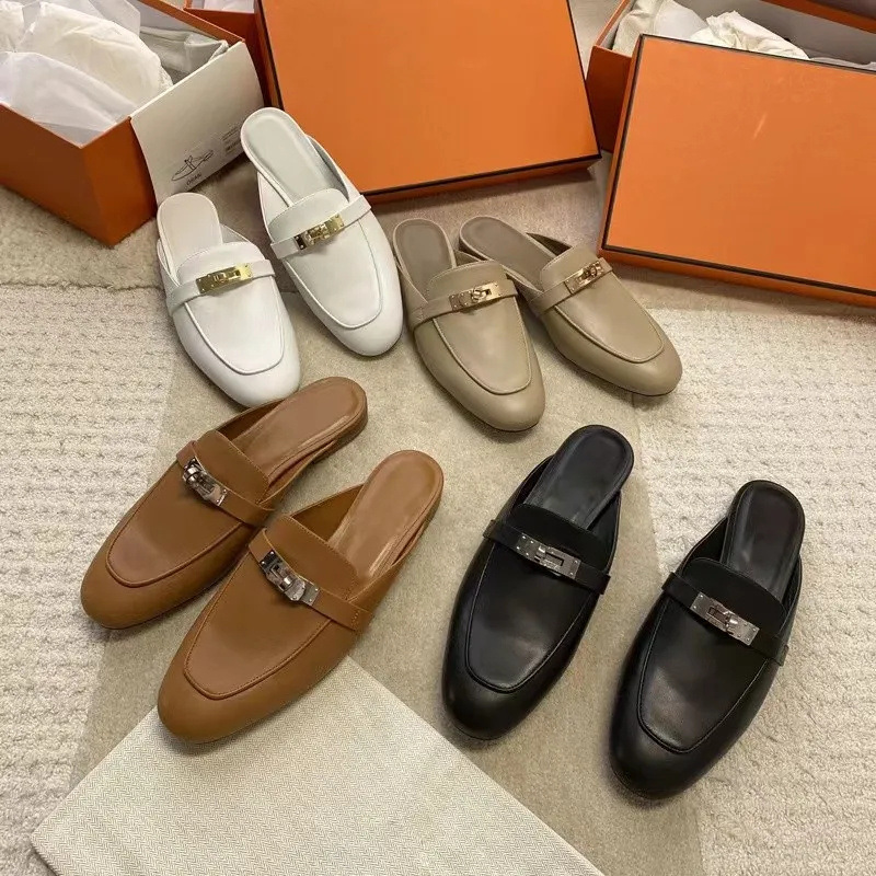 Men Flats Mule Designer Oz Mule Kelly Buckle Slippers Outdoor Classic Fashion Casual herme Mule Slides