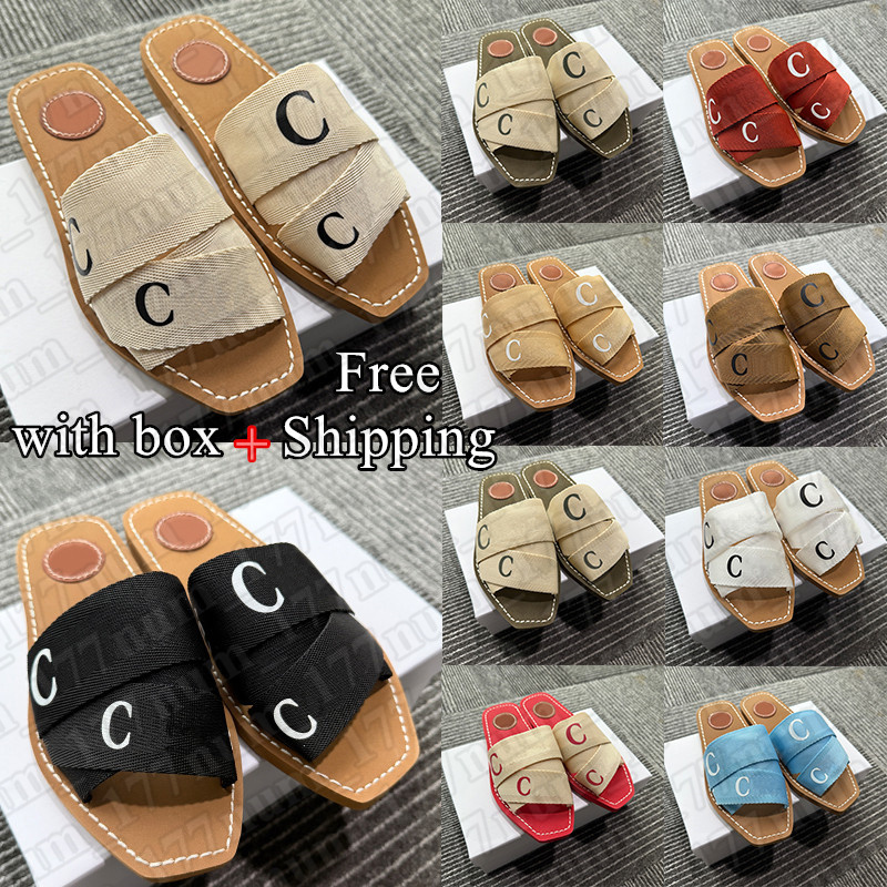 free shipping breathable canvas summer designers sandals bohemian casual womens flat sandals slide free shipping comfort footwear for outdoor travel with box