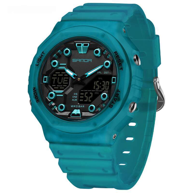 DHwatches Sanda Electronic TikTok Live Multi-Function Alarm Clock Waterproof Cool Junior High School Student Watch