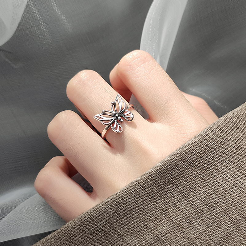 Hollow Butterfly for Female Students Korean Style Simple Cute Personality Fashion Ring Best Friend Ins Small Accessories