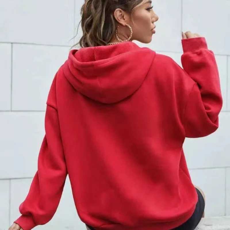 New Hip Hop Street Casual Female Solid Color Hoodies Fashion Hoodie Oversize Loose New Sweatshirts Autumn Warm Fleece ClothingT251105