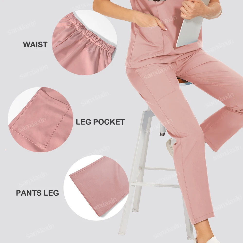 Niaahinn Set Womens Uniforms Pajamas Nurse Uniforms Scrub Set Hospital Work Clothes Dental Surgery Suits 251104