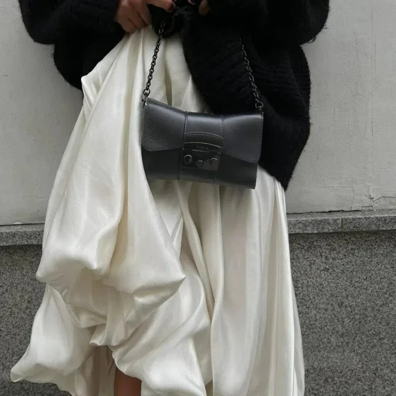 Summer Fashion Satin Womens Elegant High Waist Office Womens Ankle Length Leather Casual Loose Women 250402