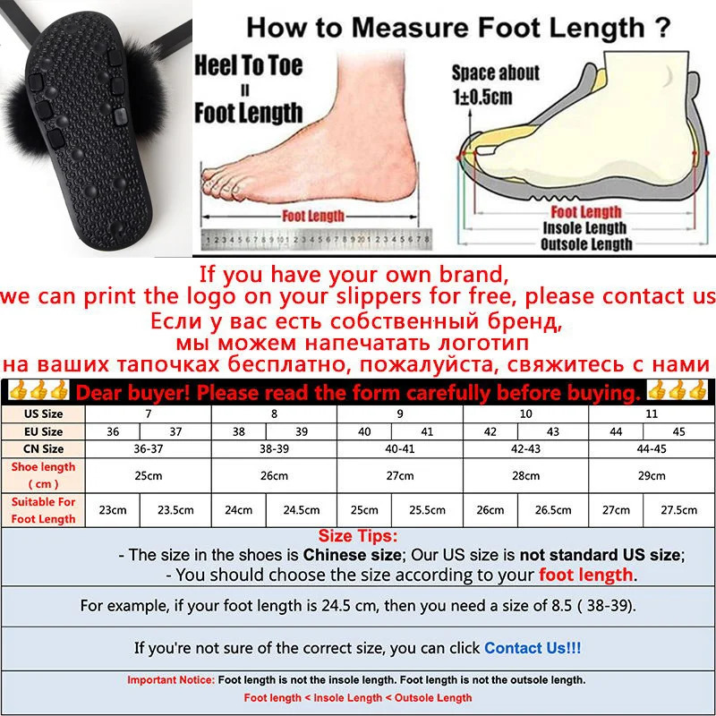 MPPM Real Fox Fur Slides for Women Sandals On Summer Furry Slippers Flip Flops Shoes Plus Size Shoes 251031