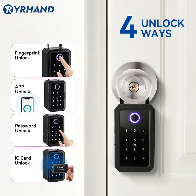 YRHAND TTlock Wifi Security Boxes Password Smart Fingerprint Digital Cerradura Inteligente Tuya Electronic Portable Lock Boxes 250402