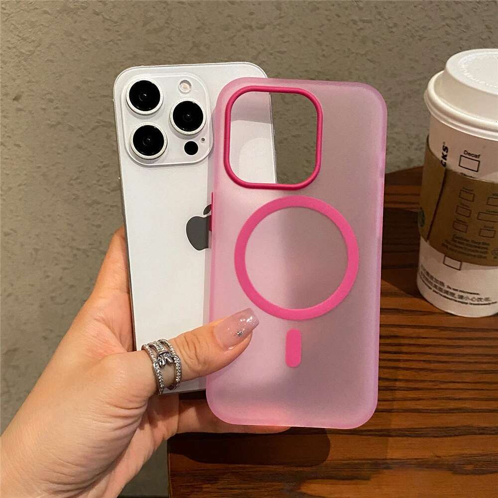 Matte Candy Magnetic Wireless Charge Transparent Case iPhone 16 15 Pro Max 14 Plus 13 12 For Magsafe Shockproof Hard Cover