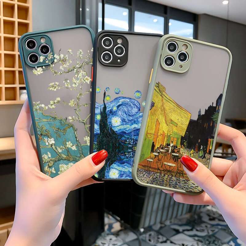 For Coque iphone 7 8 16 15 14 11 12 13 Pro Mini X XR XS Max Phone Cases Art Van Gogh Oil Painting Soft Shockproof Covers