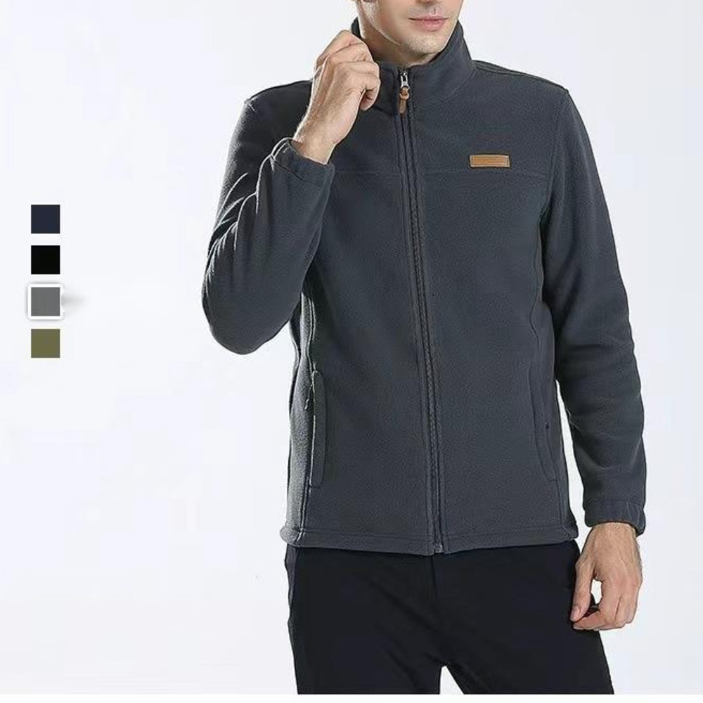 Hiking Camping Double-Sided Fleece Jacket Outdoor Thickened Polar Fleece Warm Comfortable Fleece Cardigan Coat