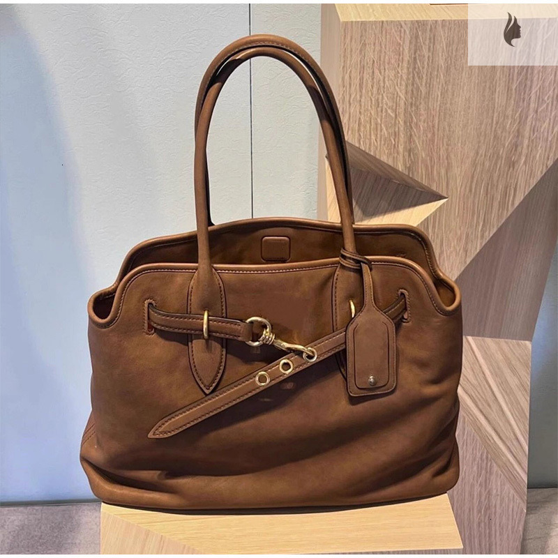 Brown Retro Versatile Shoulder Handbag Large Capacity Tote Women's Bag Brand Designer High-End Fashion Briefcase Bags PC