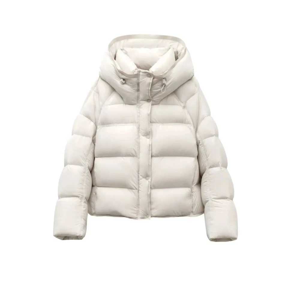 2025 New Women Cotton Padded Jacket Winter Short Hooded Loose Cotton Coat Korean Women Parkas Coat Solid Outwear Women Puffer J251105