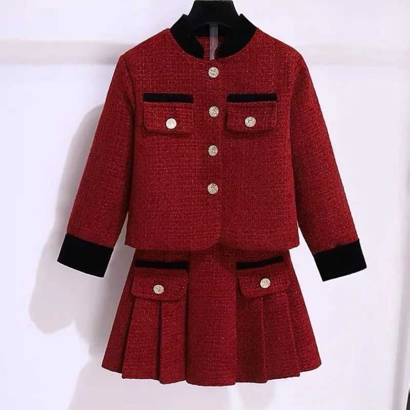 Pleated Skirt Set Clothes for Girls 10 to 12 Years Children Girl Winter Clothing Fashion Childrens Setup Outfit Autumn Wear Old Y251105