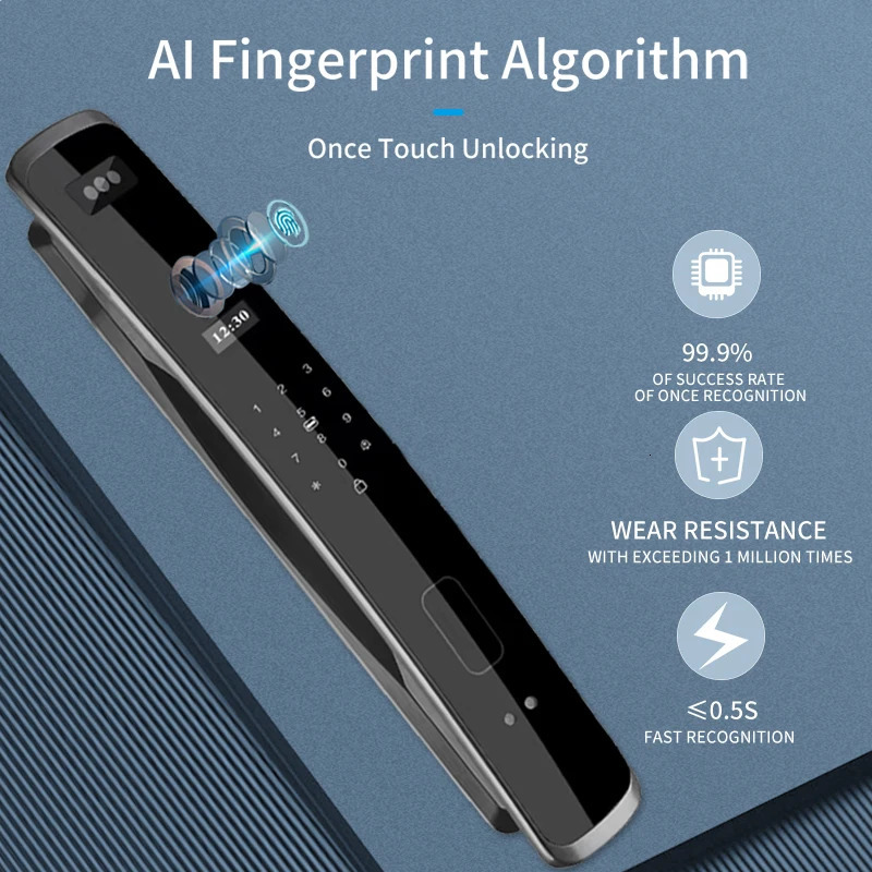 ome Biometric Recognition Smart Door Lock remote control Fingerprint Password IC Card APP Wifi Lock Unlock 250402