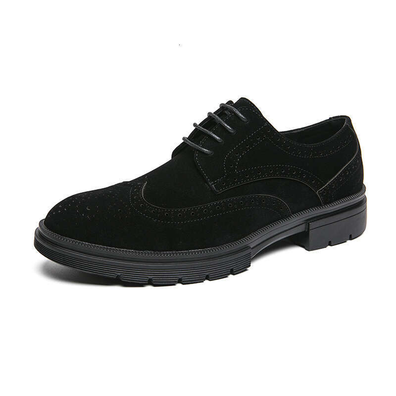 Large matte block dress shoes, sizes 38-46 carved business leather shoes