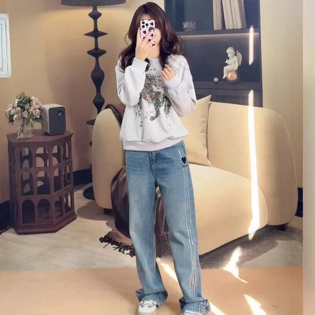Women's New Slim Straight Jeans Retro Washed Vintage High-end Design Fashion Versatile Daily Long Pants ddmymoon