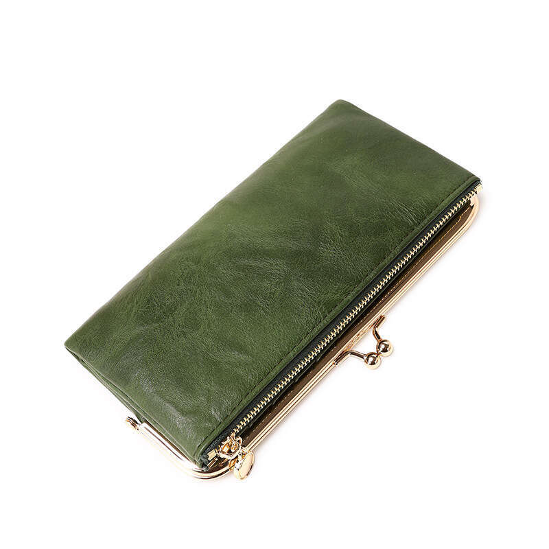 New Retro Clip Long Wallet Multifunctional Versatile Foldable Coin Purse Simple Portable Women's Clutch