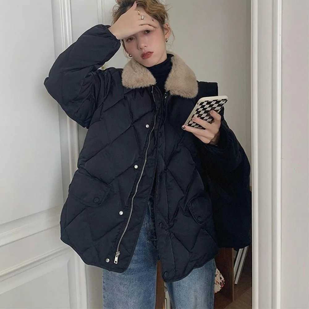 Winter Paekas Womens Demi-season Jackets Quilted Loose Warm Korean Fashion Down Coats Casual Soft Bomber Jacket Loose CardiganT251105