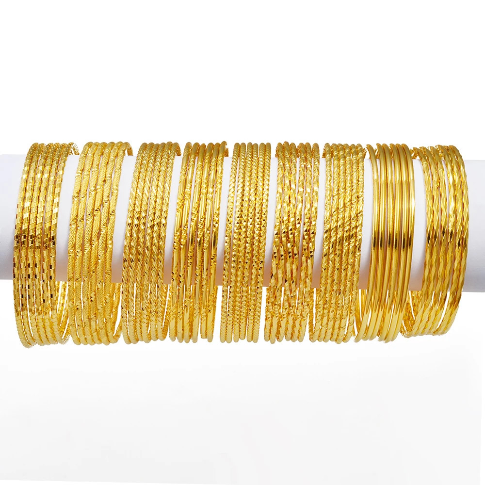 Anniyo 6pcsLot Bracelets Women Girls Dubai Circle Bracelet Jewelry Middle Eastern African Fashion Metal Bangles 014707 251031