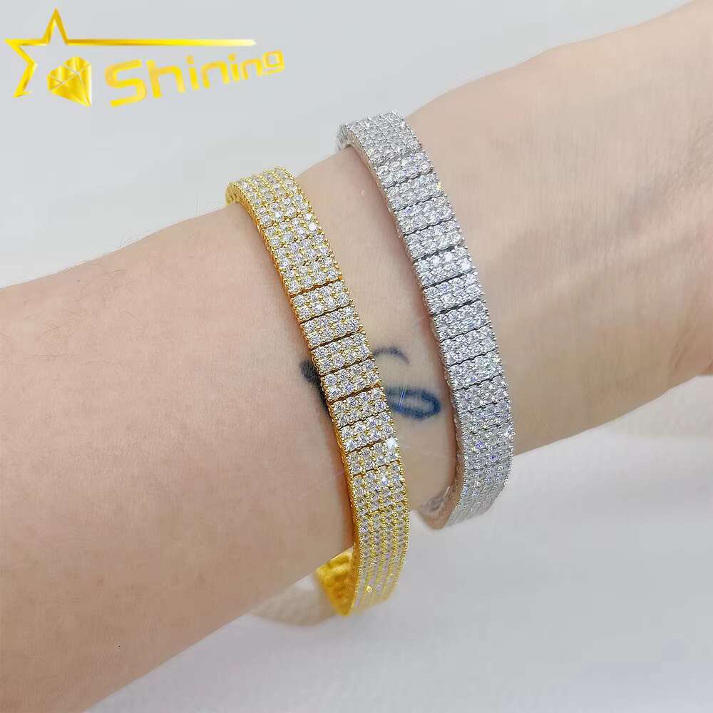 Factory Outlet Pass Diamond Tester GRA Certified Moissanite 925 Sterling Silver Tennis Bracelet
