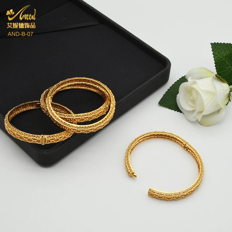 ANIID Bangles For Women Indian Jewelry Gold Color Bracelets Dubai Wholesale African Bracelet Moroccan 251031