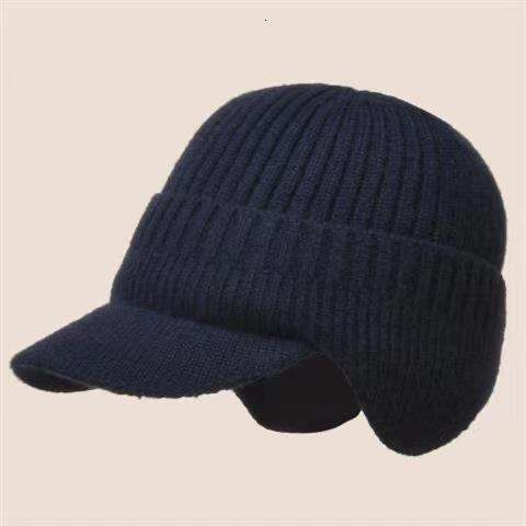 Winter hat, men's thick woolen hat, autumn and winter outdoor cold protection, warm and velvet ear protection knitted hat, women's hat